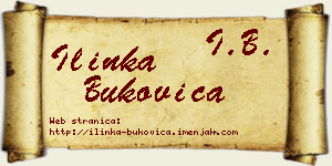 Ilinka Bukovica vizit kartica